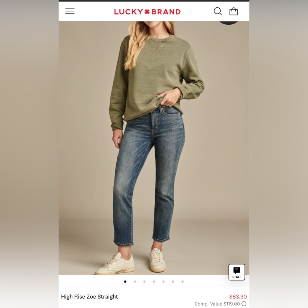 High Rise Zoe Straight Jeans (Lucky Brand)